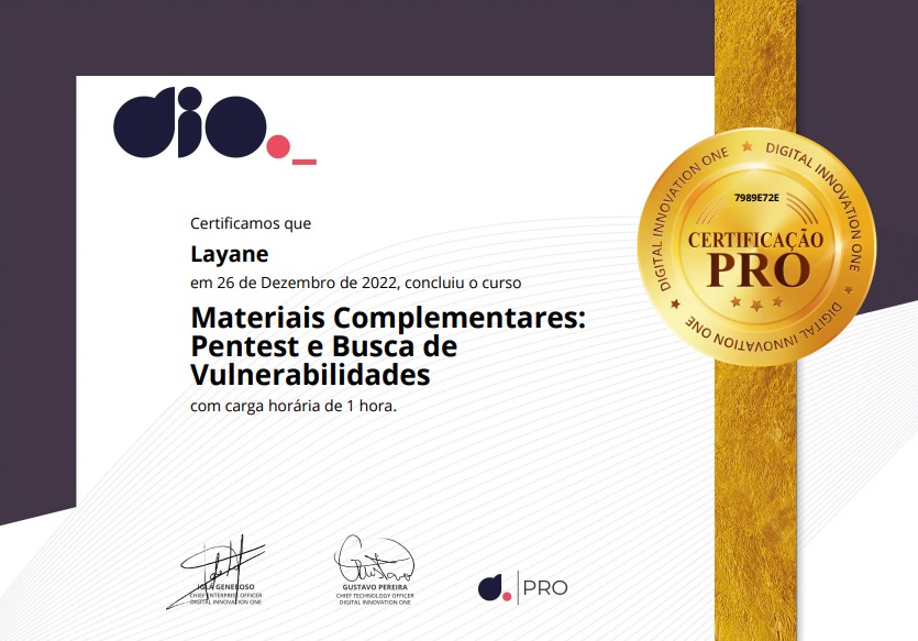 Foto ilustrativa do certificado